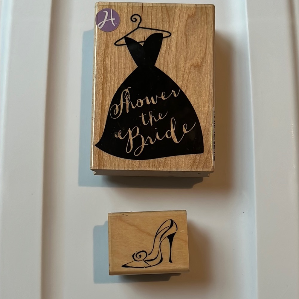 Hampton Art Shower The Bride and Inkadinkado Pump Shoe Rubber Stamps